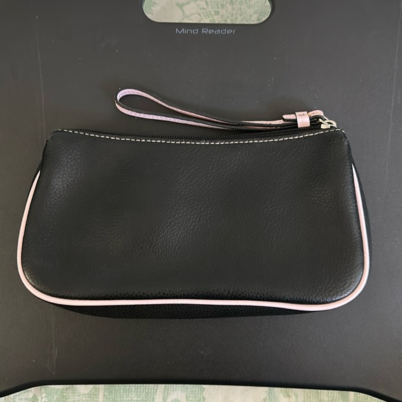 “K” initial black & pink wristlet, makeup, toiletry, cosmetic bag - Picture 2 of 8
